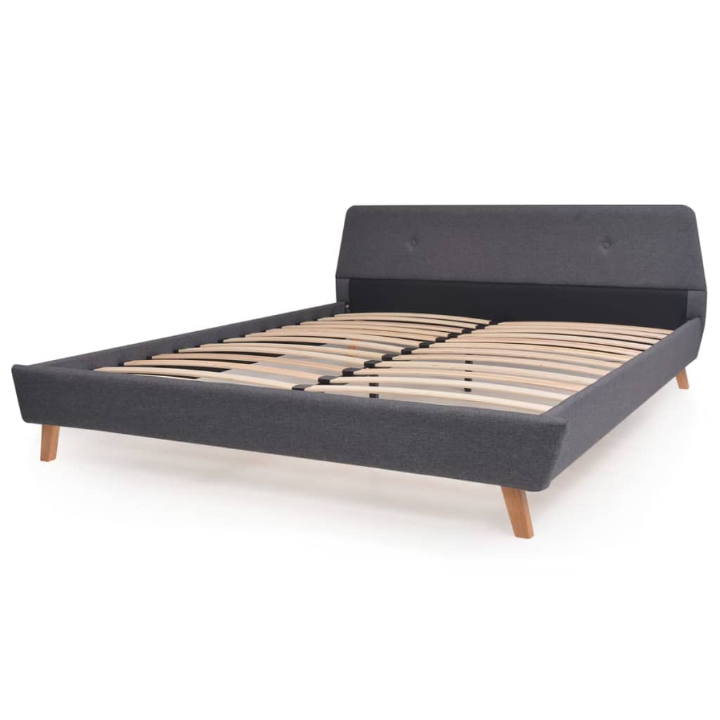 vidaXL Bed met matras 160x200 cm stof donkergrijs