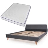 vidaXL Łóżko z materacem Memory Foam 160x200 cm, ciemnoszare