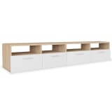 vidaXL Móveis de TV 2 pcs aglomerado 95x35x36 cm cor carvalho e branco