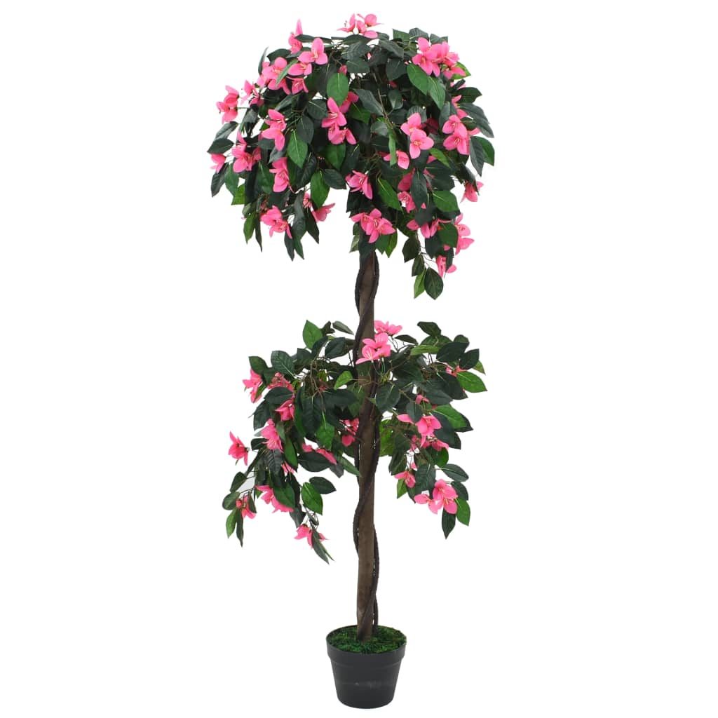 vidaXL Plantă artificială Rododendron cu ghiveci, 155 cm, verde și roz vidaxl.ro