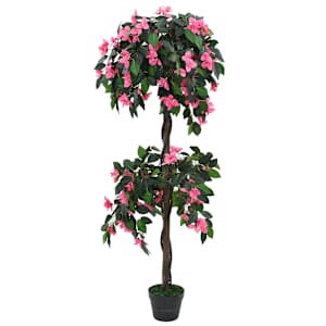 Umělá rostlina rododendron s květináčem 155 cm zelená a růžová