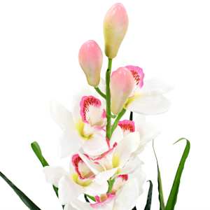 Umělá rostlina orchidej člunatec s květináčem 100 cm - obrázek 2