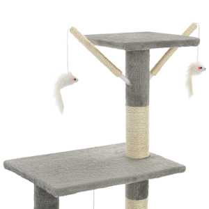 Škrabadlo pro kočky se sisalovými sloupky 138 cm šedé - obrázek 6