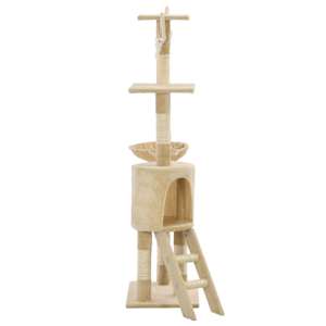 Škrabadlo pro kočky se sisalovými sloupky 138 cm béžové - obrázek 4