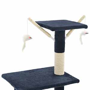 Škrabadlo pro kočky se sisalovými sloupky 138 cm tmavě modré - obrázek 6