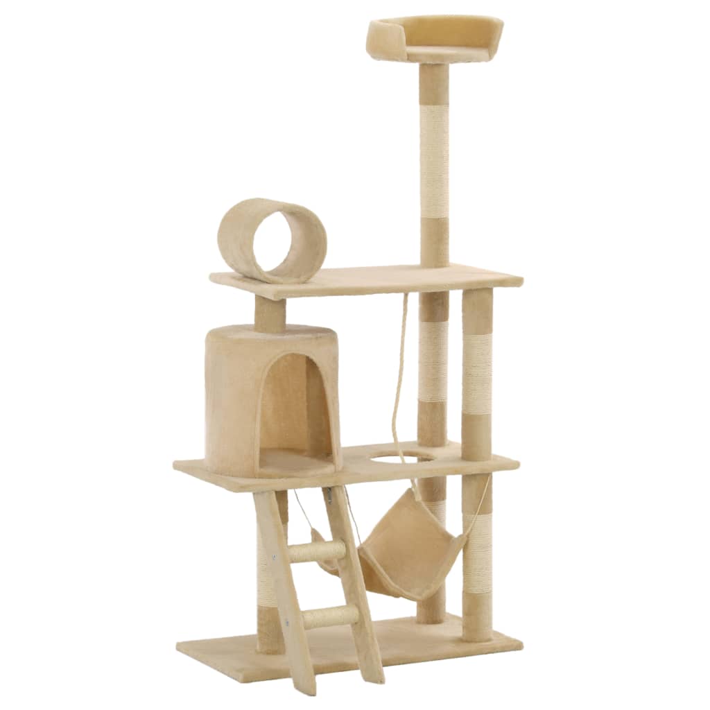 

vidaXL Kattenkrabpaal met sisal krabpalen 140 cm beige