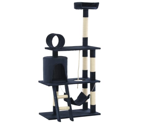 vidaXL Cat Tree with Sisal Scratching Posts 140 cm Dark Blue