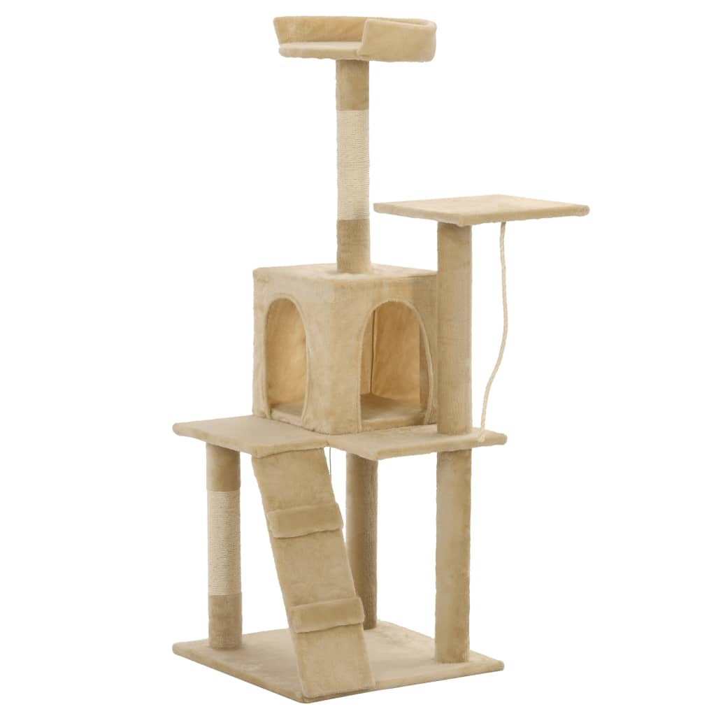 vidaXL Arbre à chat avec griffoirs en sisal 120 cm Beige