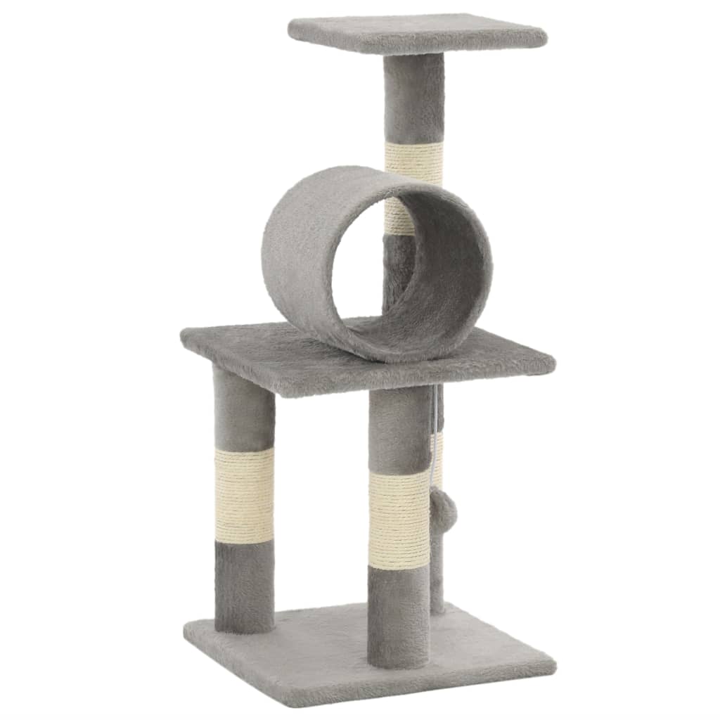 vidaXL Škrabadlo pro kočky se sisalovými sloupky 65 cm šedé