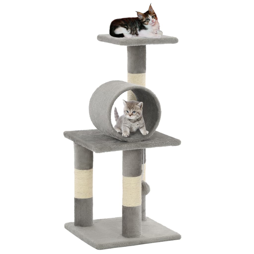 vidaXL Ansamblu pentru pisici, stalpi din funie de sisal, 65 cm, gri