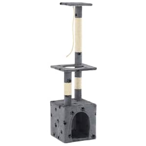 vidaXL Kloretre med klorestolper i sisal 109 cm poteavtrykk grå