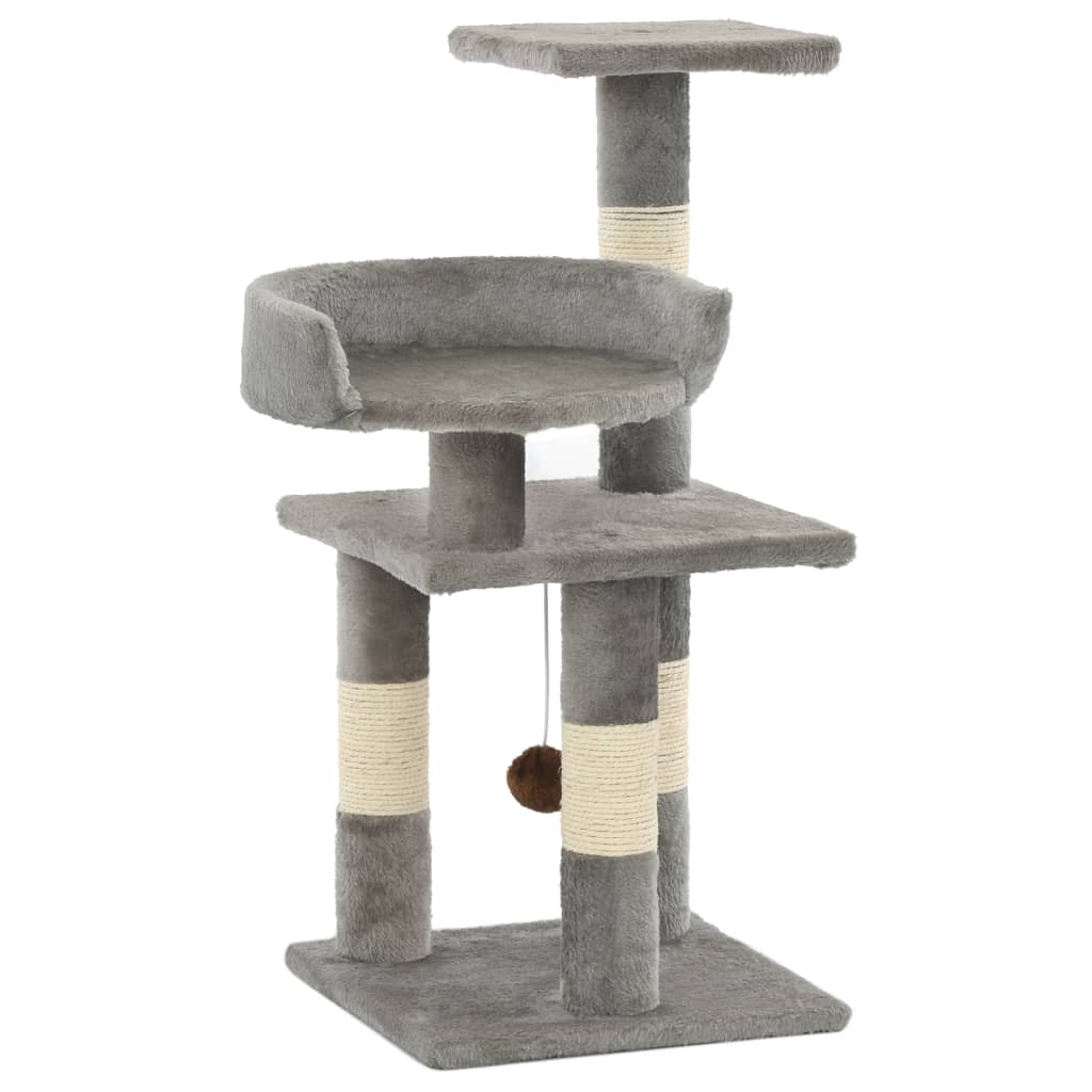 vidaXL Ansamblu pentru pisici, stâlpi din funie de sisal, 65 cm, gri vidaXL