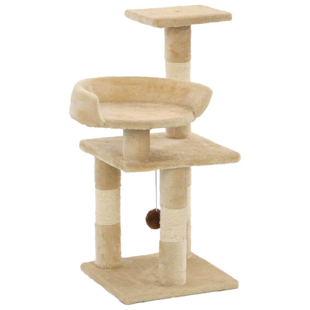 Bild von vidaXL Katzen-Kratzbaum mit Sisal-Kratzsäulen 65 cm Beige