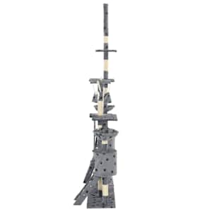 Škrabadlo pro kočky sisalové sloupky 230-250 cm šedé s tlapkami - obrázek 4