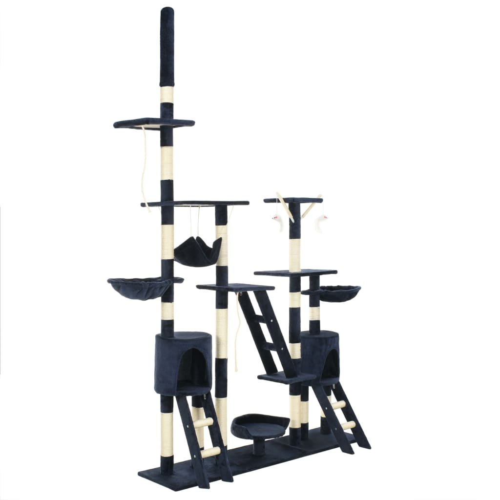 vidaXL Škrabadlo pre mačky so sisalovými stĺpikmi 230-250 cm modré