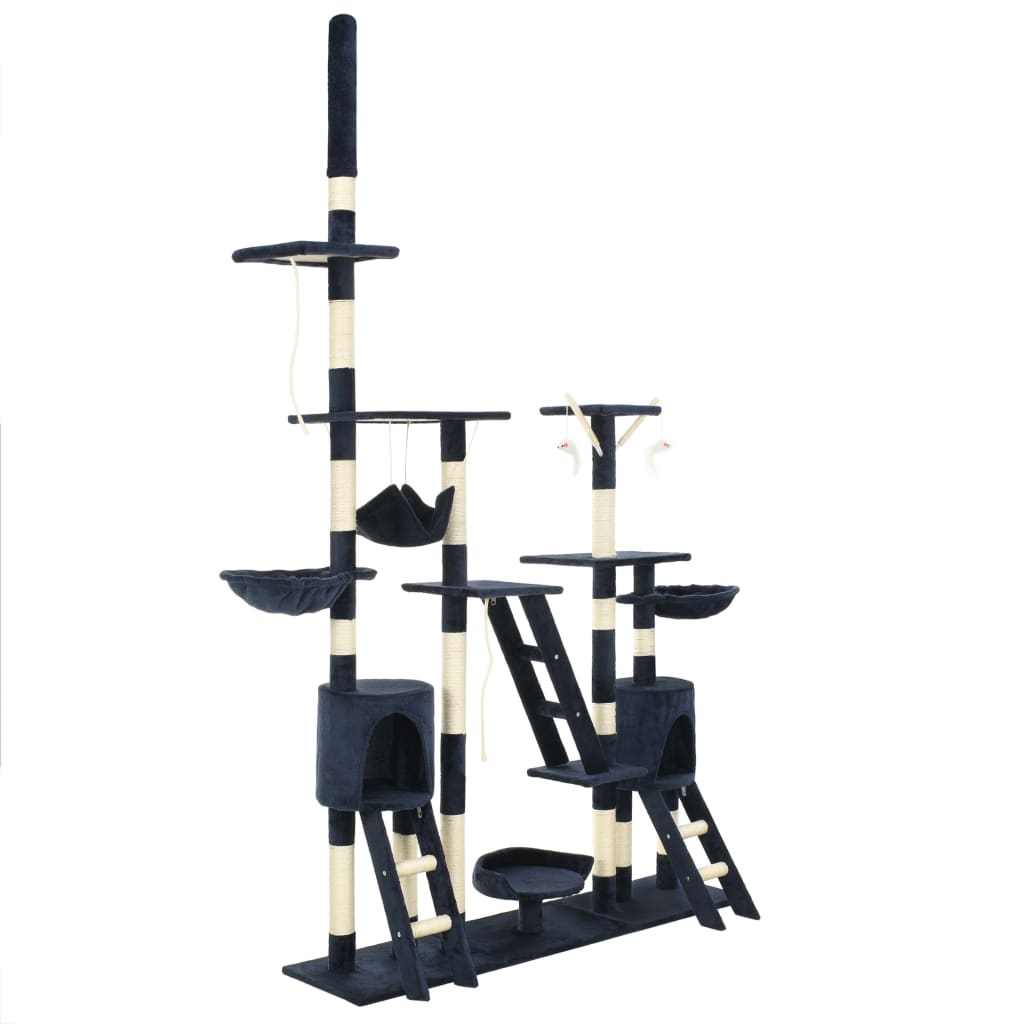 vidaXL Škrabadlo pro kočky se sisalovými sloupky 230-250 cm modré