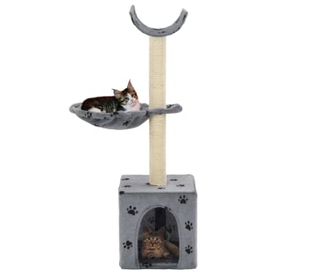 vidaXL Rascador para gatos con poste de sisal 105 cm huellas gris