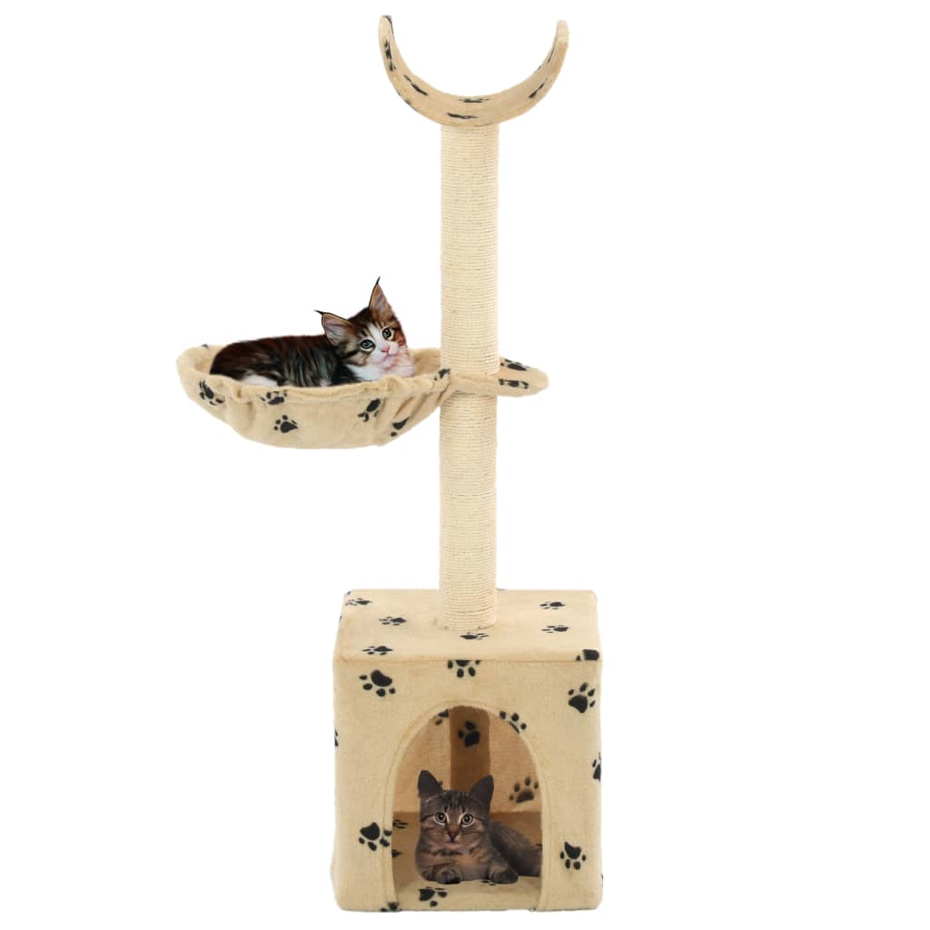 

vidaXL Kattenkrabpaal met sisal krabpalen 105 cm pootafdrukken beige