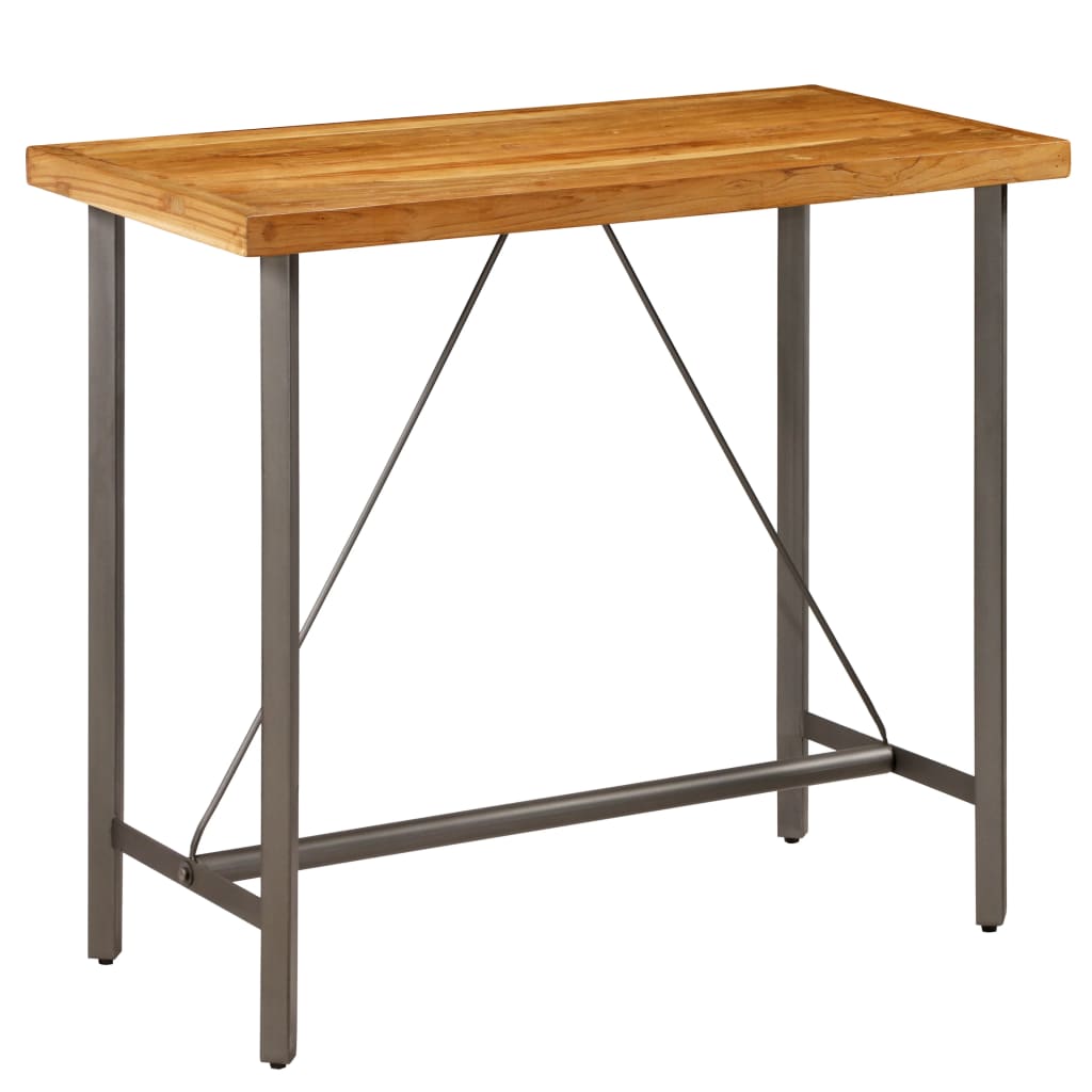 vidaXL Table de bar Teck recyclé massif 120 x 58 x 106 cm