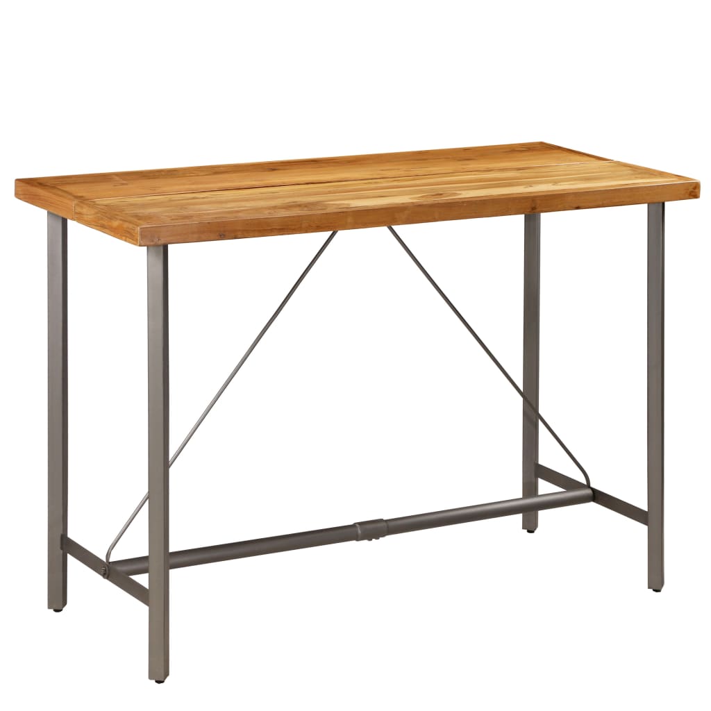 vidaXL Table de bar Teck recyclé massif 150 x 70 x 106 cm