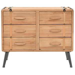 Komoda se zásuvkami masivní jedlové dřevo 91 x 35 x 73 cm - obrázek 2