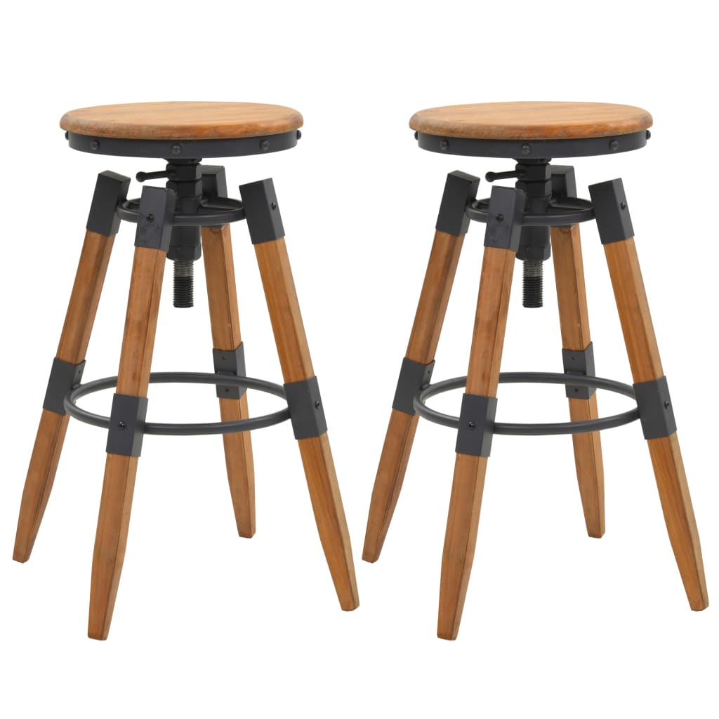 vidaXL Tabourets de bar 2 pcs Bois de sapin solide