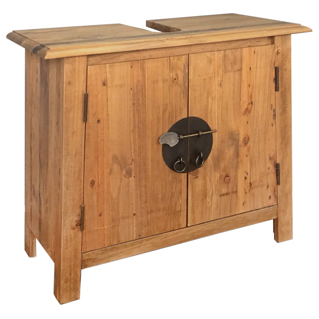 Armario tocador cuarto de baño madera reciclada pino 70x32x63cm