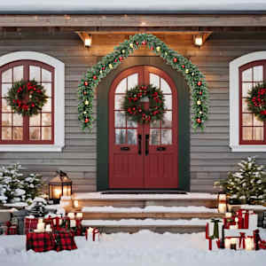 Božična girlanda okrašena z bučkami in LED lučkami 5 m