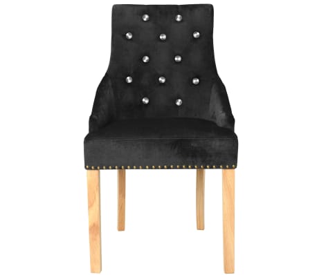 vidaXL Esszimmerstühle 6 Stk. Schwarz Massivholz Eiche und Samt vidaXL Esszimmerstühle 6 Stk. Schwarz Massivholz Eiche und Samt