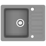 vidaXL Fregadero de cocina de granito con un seno gris