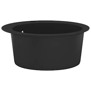 Kuchyňský dřez single žulový kulatý černý - obrázek 3