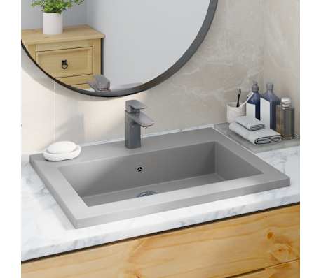 vidaXL Lavabo de Luxe Rectangulaire Vasque /à Poser de Toilette Lave-mains de Salle de Bain Salle Cosm/étique Maison Bleu Clair Mat 71x38 cm C/éramique