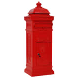vidaXL Caixa correio coluna vintage alumínio inoxidável vermelho