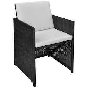 3dílný bistro set polyratan a akáciové dřevo černý - obrázek 5