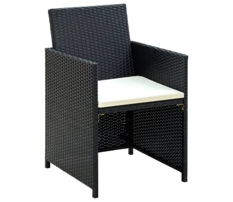 vidaXL Salon de jardin 4 pcs avec coussins R&eacute;sine tress&eacute;e Noir