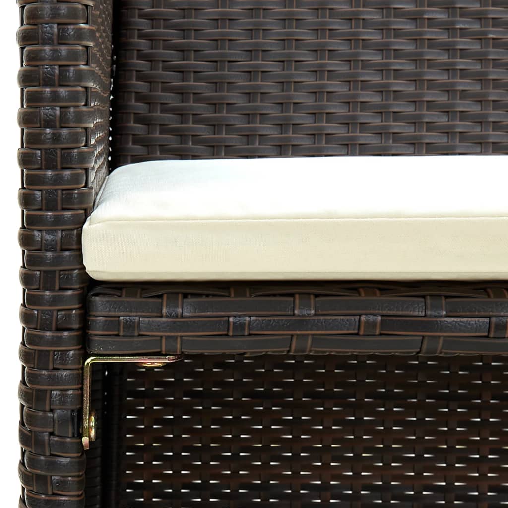 Thumbnail - vidaXL 2-Sitzer-Gartensofa mit Polstern Braun Poly Rattan