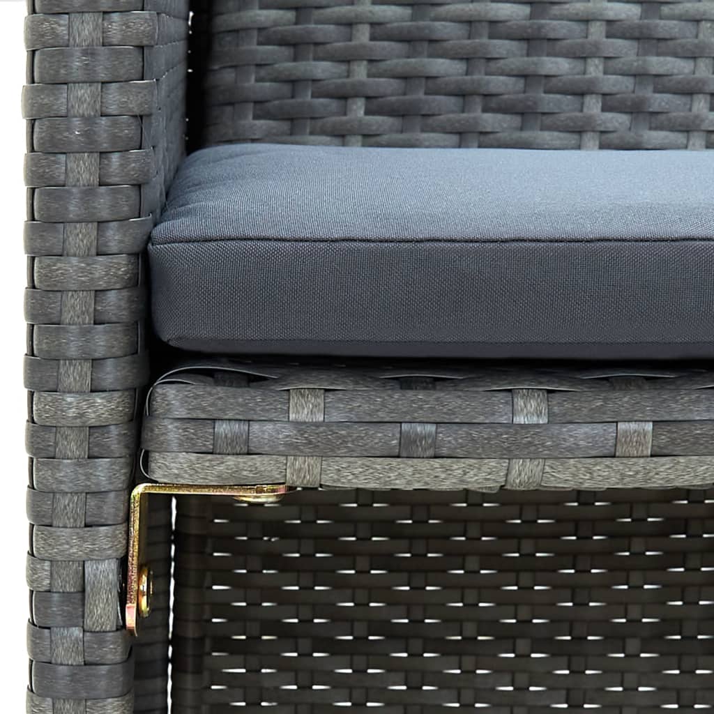 Thumbnail - vidaXL 2-Sitzer-Gartensofa mit Polstern Grau Poly Rattan