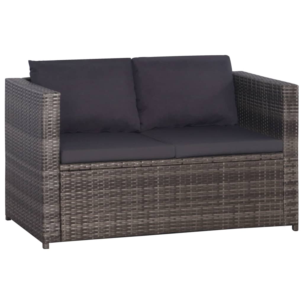 Thumbnail - vidaXL 3-tlg. Bistro-Set mit Auflagen Poly Rattan Grau