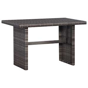 3dílný bistro set s poduškami hnědý polyratan šedý - obrázek 4