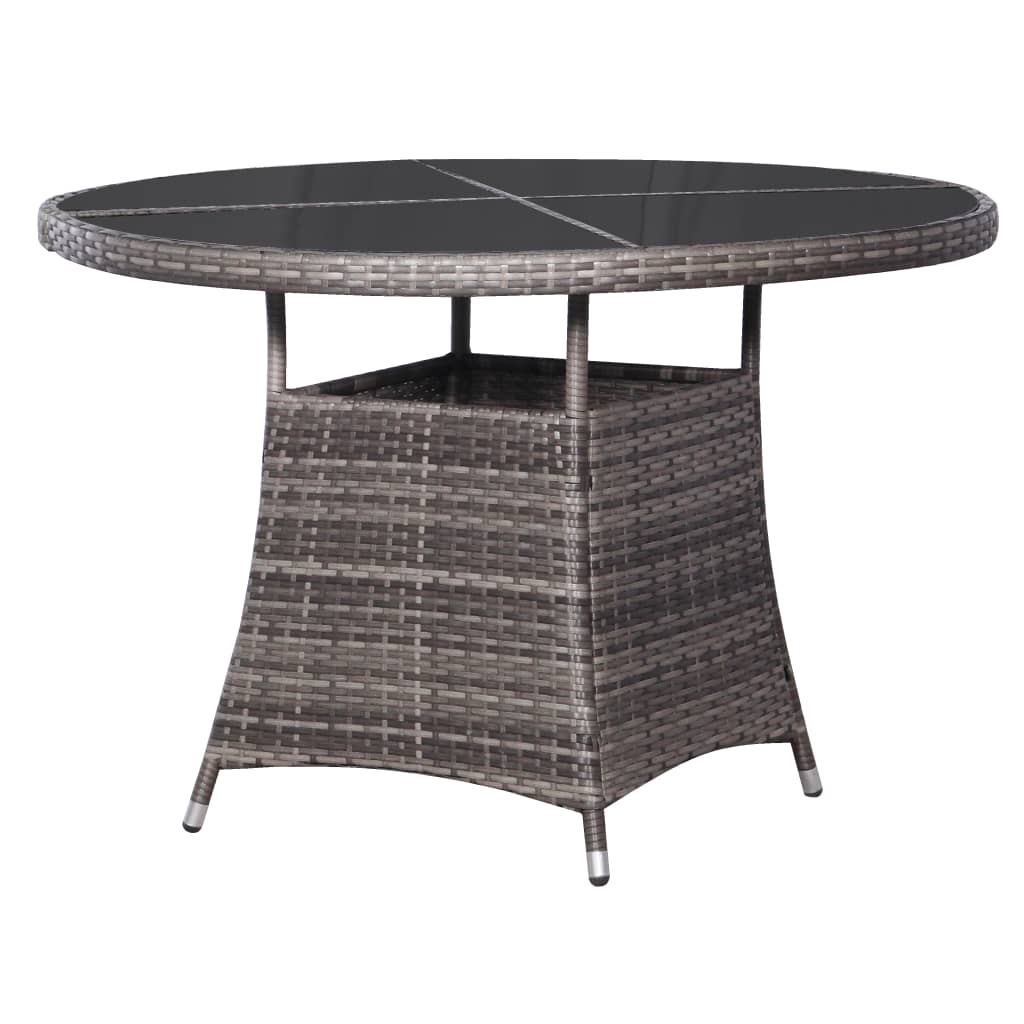 

vidaXL 7-delige Tuinset met kussens poly rattan grijs