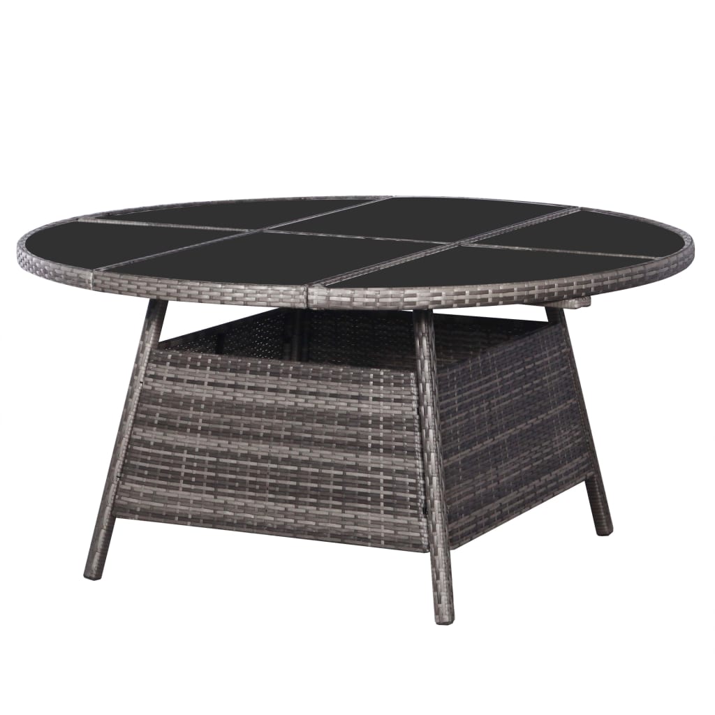 

vidaXL 9-delige Tuinset met kussens poly rattan grijs
