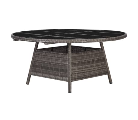 vidaXL Lauko valg. baldų komplekt. su pagalv., 11d., pilkas, polirat.