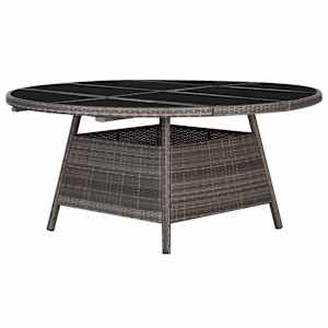 vidaXL Lauko valg. baldų komplekt. su pagalv., 11d., pilkas, polirat.