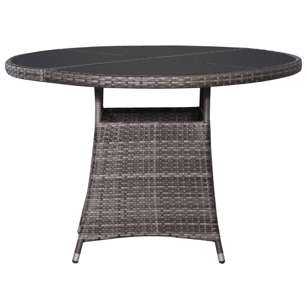 

vidaXL Tuintafel 110x74 cm poly rattan grijs