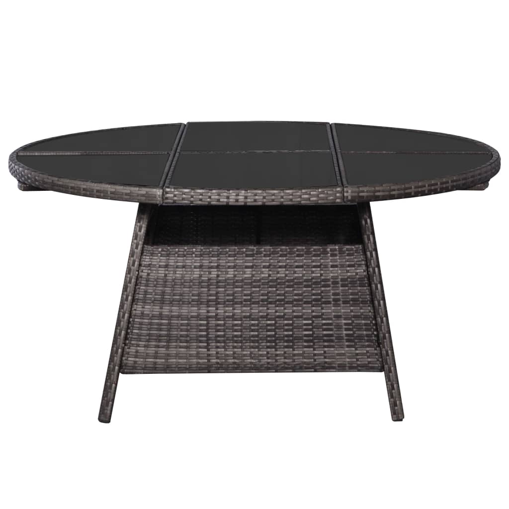 vidaXL Garden Table Grey 150x74 cm Poly Rattan