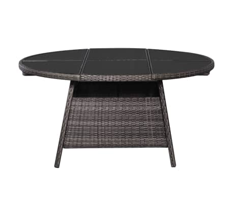 vidaXL Garden Table Grey 150x74 cm Poly Rattan