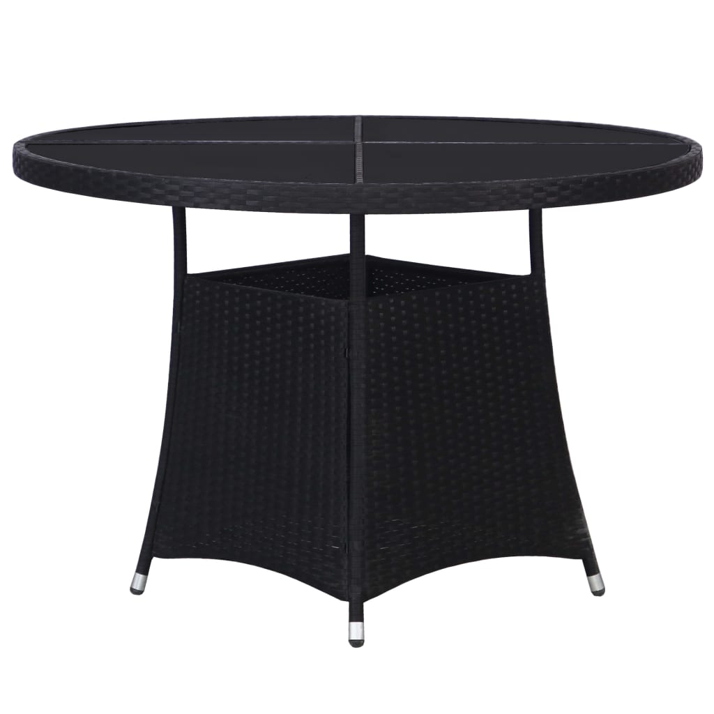 vidaXL havebord 110 x 74 cm polyrattan sort