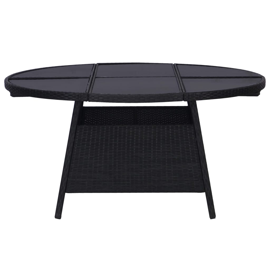 vidaXL Table de jardin Noir 150 x 74 cm Résine tressée