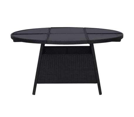 vidaXL Tuintafel 150x74 cm poly rattan zwart