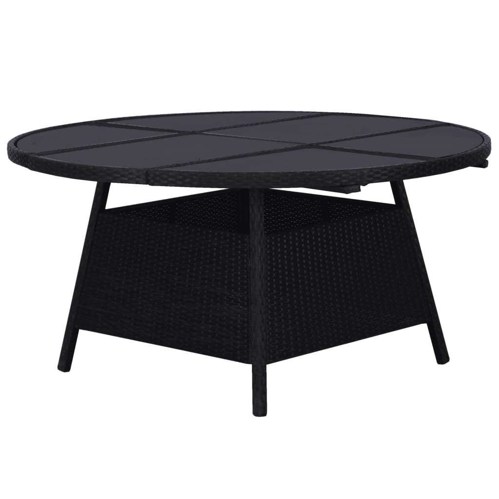 vidaXL 9-delige Tuinset met kussens poly rattan zwart afbeelding